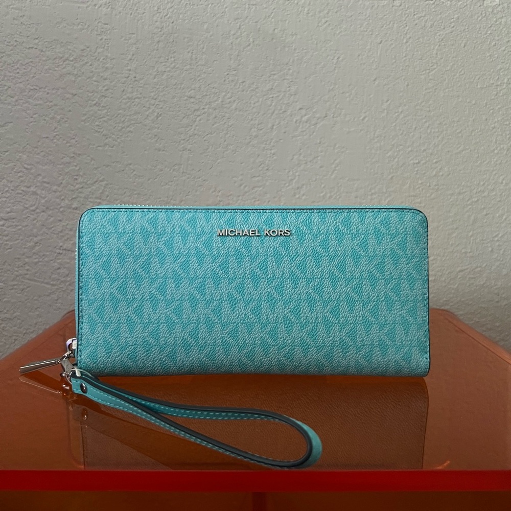Michael Kors Teal Wristlet Wallet